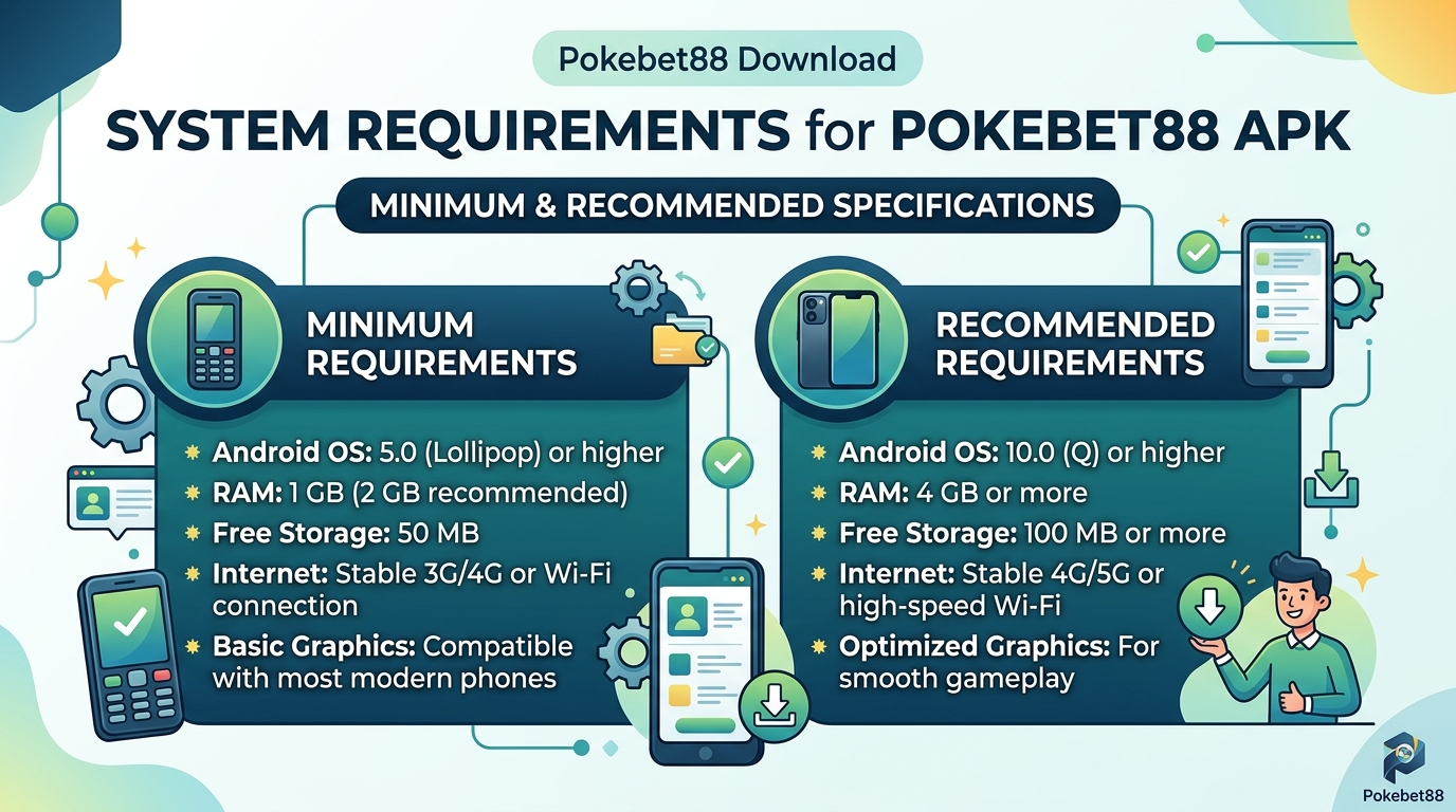 System Requirements for Pokebet88 APK