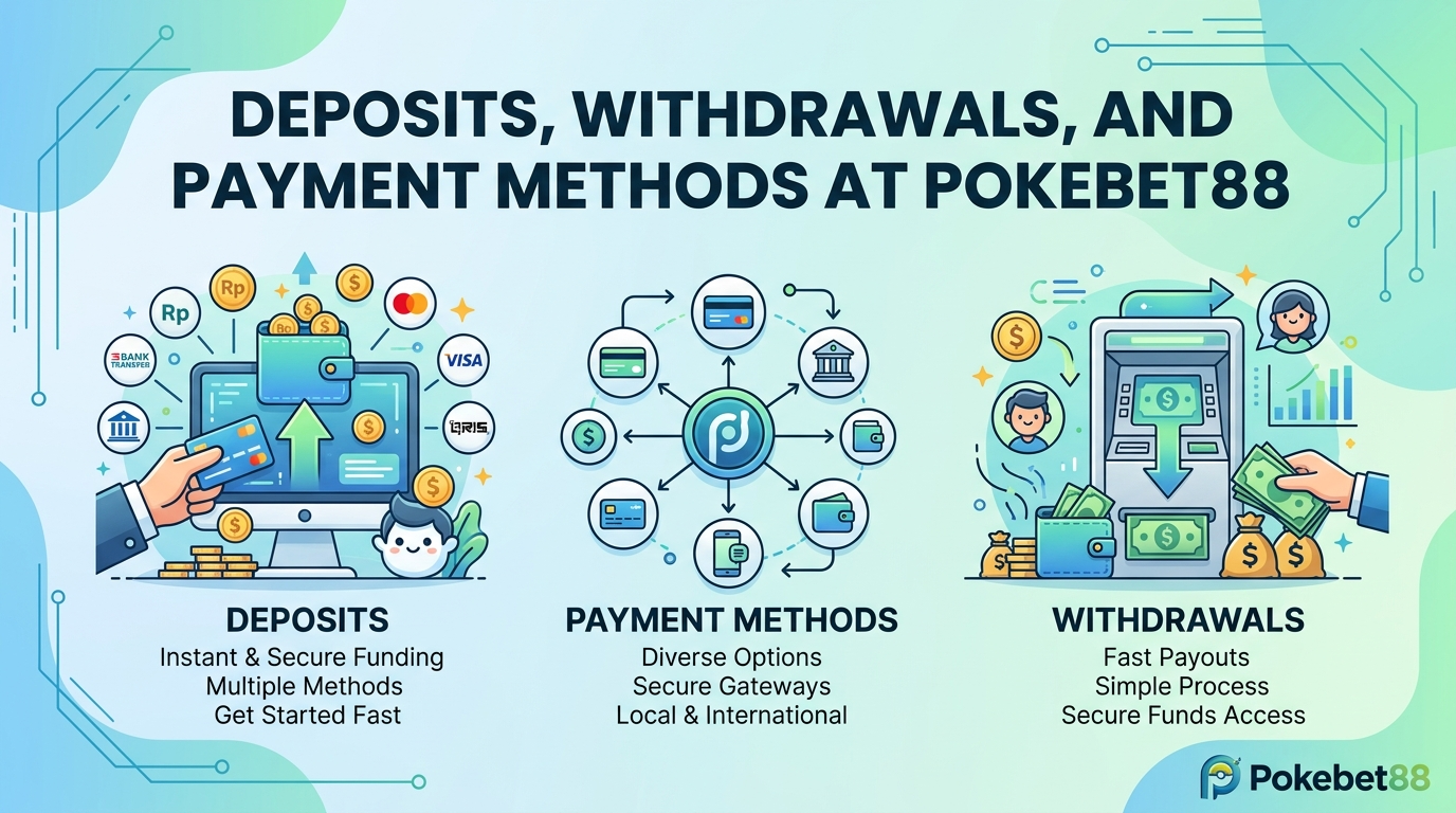 Deposits, Withdrawals, and Payment Methods at Pokebet88