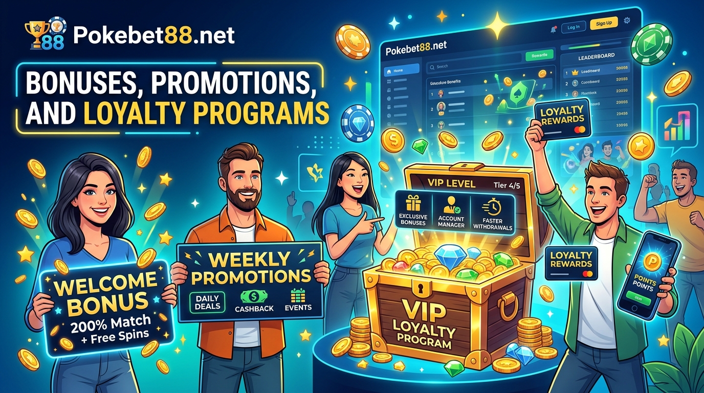 Pokebet88.net Bonuses, Promotions, and Loyalty Programs