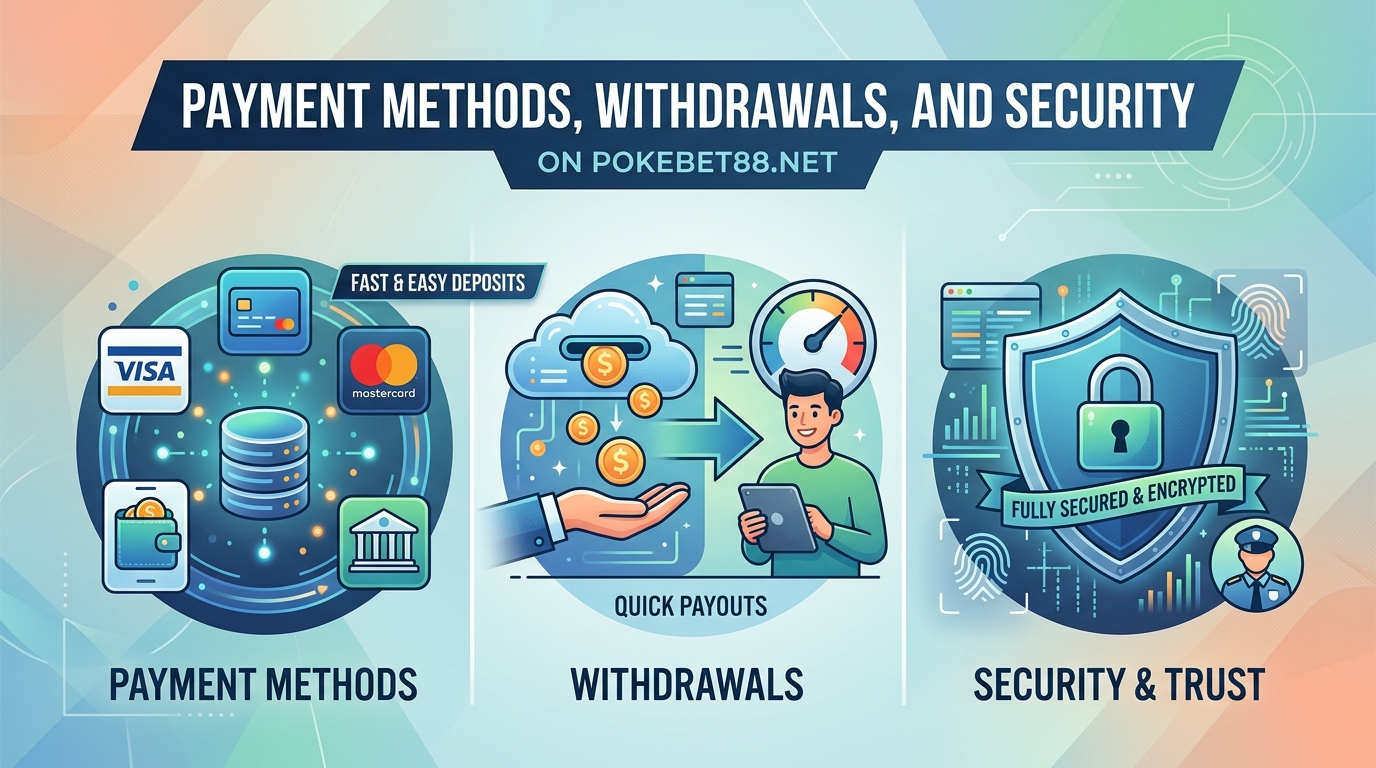 Payment Methods, Withdrawals, and Security on Pokebet88.net